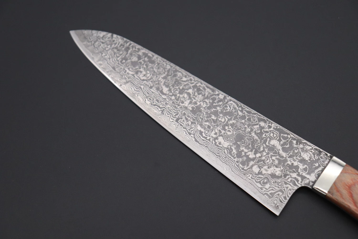 Mr. Itou “Luna Series” R-2 Custom Damascus Gyuto 170mm (6.6 Inch) Brown Wood-Micarta Handle (IT-140A) 2 Mr. Itou “Luna Series” R-2 Custom Damascus Gyuto 170mm (6.6 Inch) Brown Wood-Micarta Handle (IT-140A) - Image 2