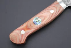 Mr. Itou “Luna Series” R-2 Custom Damascus Gyuto 170mm (6.6 Inch) Brown Wood-Micarta Handle (IT-140B) -Knife Sale Shop mr itou gyuto mr itou luna series r 2 custom damascus gyuto 170mm 6 6 inch orange color micarta handle it 140b 39852600066331 scaled