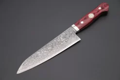 Mr. Itou “Luna Series” R-2 Custom Damascus Gyuto 170mm (6.6 Inch) Red Wood-Micarta Handle (IT-140C)