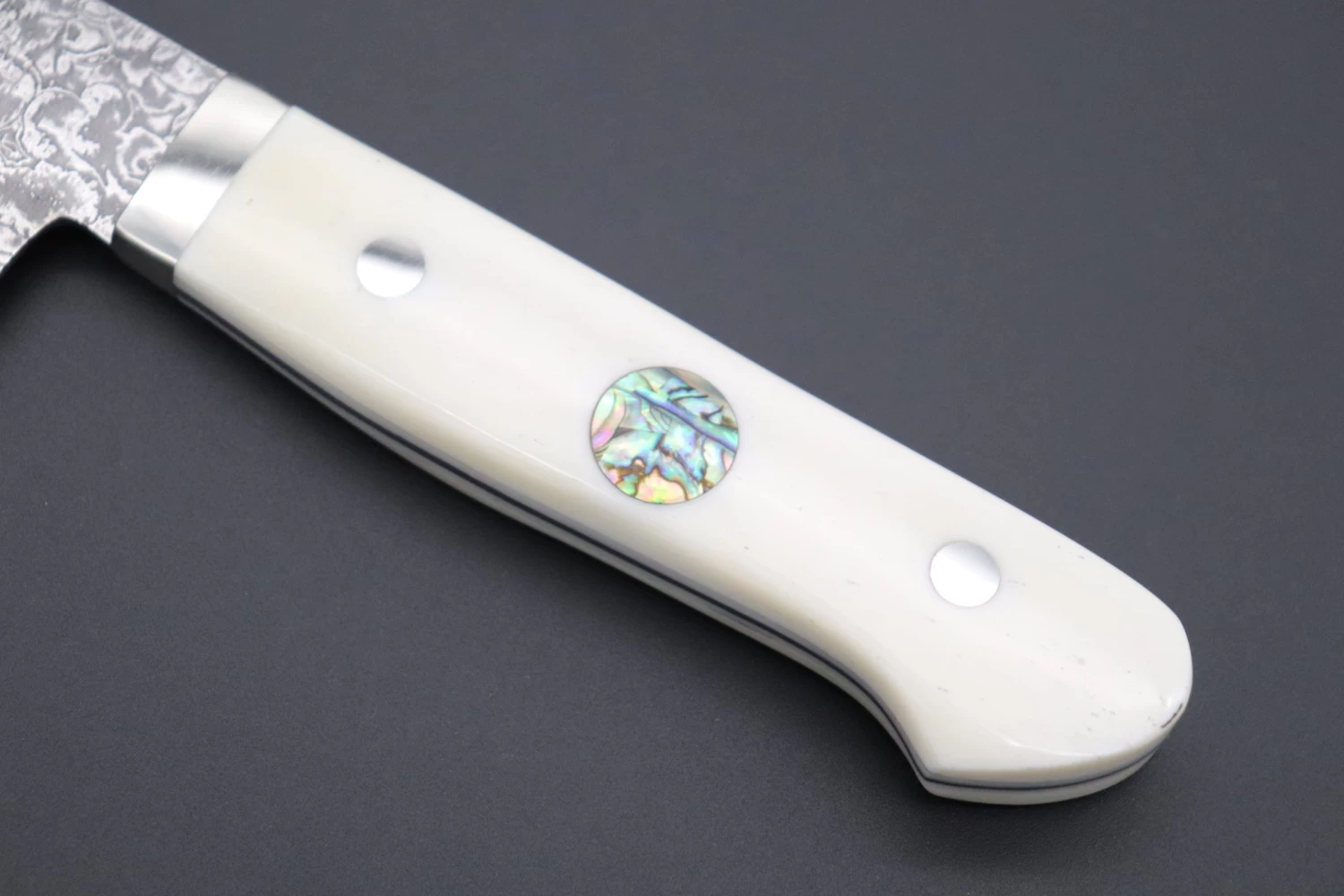 Mr. Itou “Luna Series” R-2 Custom Damascus Gyuto 170mm (6.6 Inch) White Color Camel Bone Handle (IT-132) 3 Mr. Itou “Luna Series” R-2 Custom Damascus Gyuto 170mm (6.6 Inch) White Color Camel Bone Handle (IT-132) - Image 3