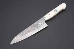 Mr. Itou “Luna Series” R-2 Custom Damascus Gyuto 170mm (6.6 Inch) White Color Camel Bone Handle (IT-132)
