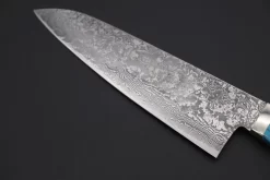 Knife Sale Shop -Knife Sale Shop mr itou gyuto mr itou luna series r 2 custom damascus gyuto 185mm 7 2 inch custom combination handle turquoise white color camel bone ironwood it 130 39846383747355 scaled
