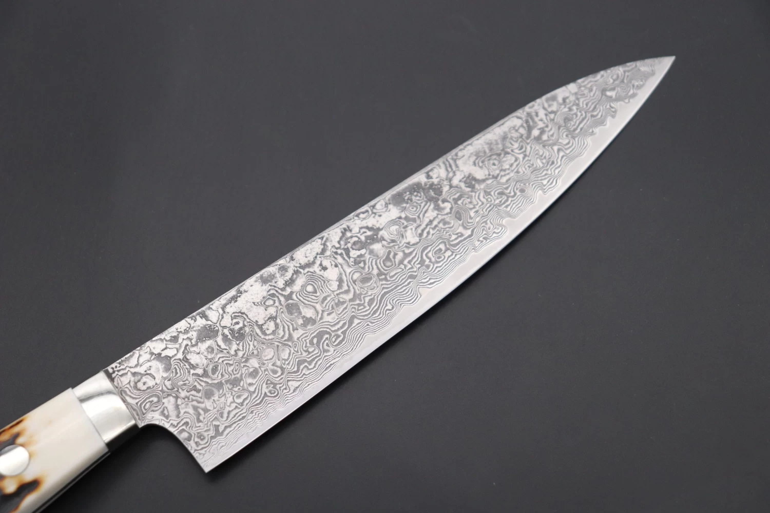 Mr. Itou R-2 Custom Damascus Gyuto 160mm (6.2 Inch) "Stag Handle" (IT-199) 6 Mr. Itou R-2 Custom Damascus Gyuto 160mm (6.2 Inch) "Stag Handle" (IT-199) - Image 6