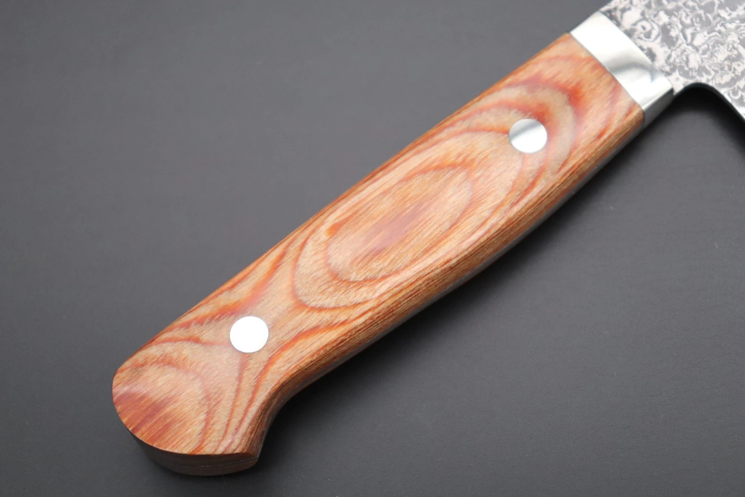 Mr. Itou R-2 Custom Damascus Gyuto 180mm (7 Inch) "Brown Pakka Wood Handle" (IT-40) 7 Mr. Itou R-2 Custom Damascus Gyuto 180mm (7 Inch) "Brown Pakka Wood Handle" (IT-40) - Image 7