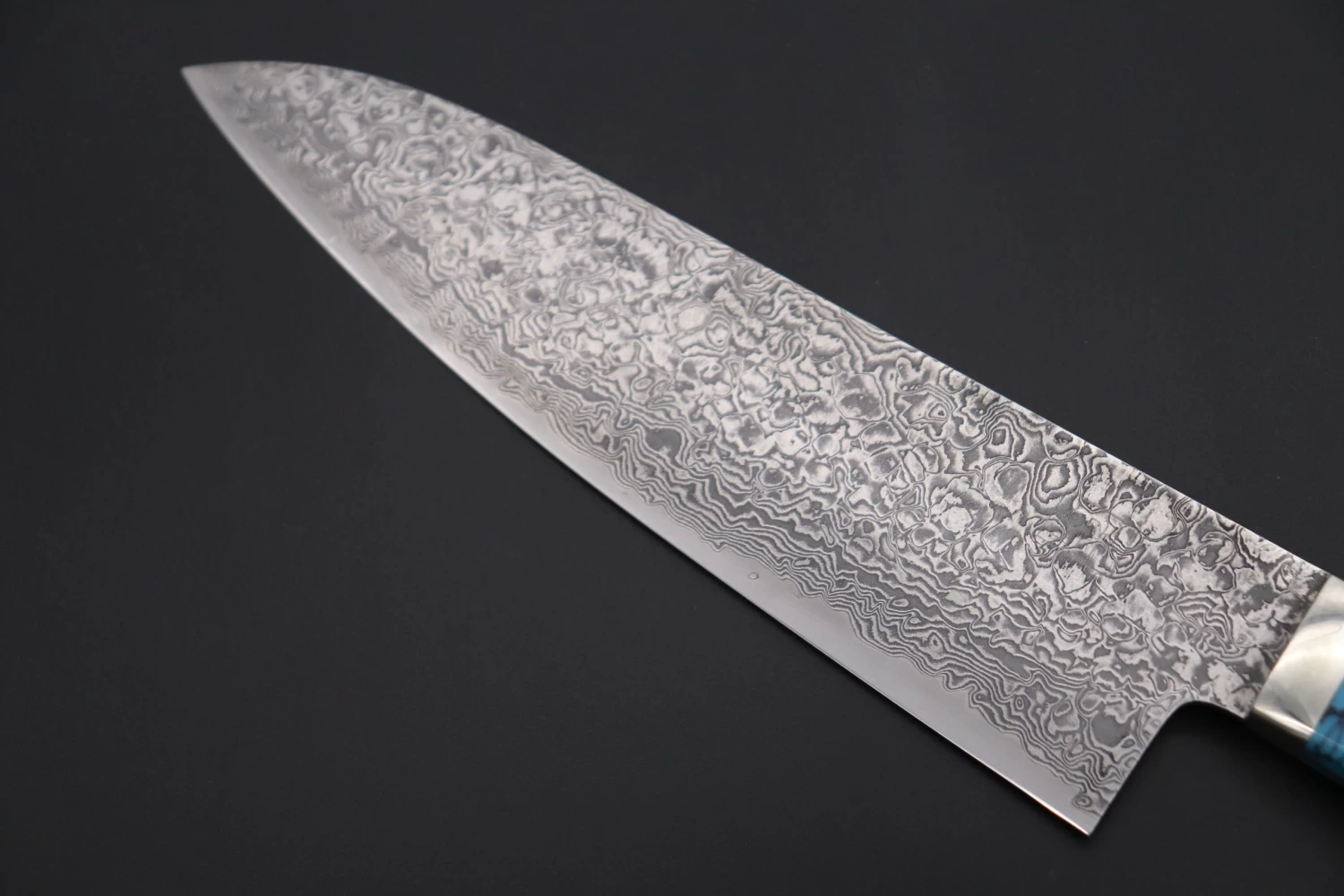 Mr. Itou R-2 Custom Damascus Gyuto 180mm (7 Inch,Turquoise GemStone Handle,IT-204) 2 Mr. Itou R-2 Custom Damascus Gyuto 180mm (7 Inch,Turquoise GemStone Handle,IT-204) - Image 2