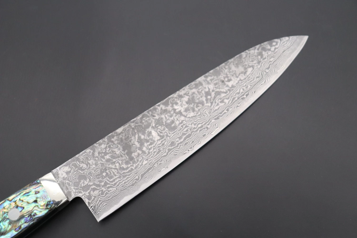 Mr. Itou R-2 Custom Damascus Gyuto 190mm (7.4 Inch,Abalone Handle,IT-201) 6 Mr. Itou R-2 Custom Damascus Gyuto 190mm (7.4 Inch,Abalone Handle,IT-201) - Image 6