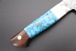 Mr. Itou R-2 Custom Damascus Gyuto 265mm (10.4 Inch) "Custom Combination Handle (Corian/Turuqoise/Ironwood)" (IT-1) -Knife Sale Shop mr itou gyuto mr itou r 2 custom damascus gyuto 265mm 10 4 inch custom combination handle corian turuqoise ironwood it 1 42915990470939 scaled