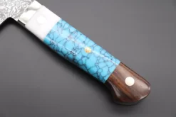 Mr. Itou R-2 Custom Damascus Gyuto 265mm (10.4 Inch) "Custom Combination Handle (Corian/Turuqoise/Ironwood)" (IT-1) -Knife Sale Shop mr itou gyuto mr itou r 2 custom damascus gyuto 265mm 10 4 inch custom combination handle corian turuqoise ironwood it 1 42915990503707 scaled