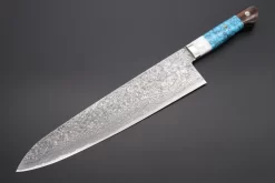 Mr. Itou R-2 Custom Damascus Gyuto 265mm (10.4 Inch) "Custom Combination Handle (Corian/Turuqoise/Ironwood)" (IT-1)