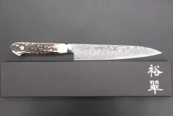 Mr. Itou R-2 Custom Damascus Petty 165mm (6.4 Inch,Stag Handle,IT-197) 15 Mr. Itou R-2 Custom Damascus Petty 165mm (6.4 Inch,Stag Handle,IT-197) -Knife Sale Shop mr itou petty mr itou r 2 custom damascus petty 160mm 6 2 inch stag handle it 197 43519146000667 scaled