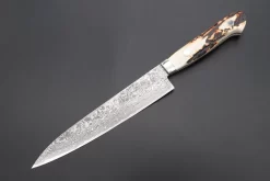 Mr. Itou R-2 Custom Damascus Petty 165mm (6.4 Inch,Stag Handle,IT-197)