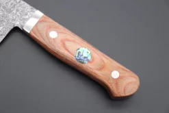 Mr. Itou “Luna Series” R-2 Custom Damascus Santoku 170mm (6.6 Inch, Brown Wood-Micarta Handle (IT-188A) -Knife Sale Shop mr itou santoku mr itou luna series r 2 custom damascus santoku 170mm 6 6 inch orange color micarta handle it 188a 39852148293915 scaled