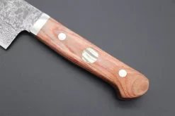 Mr. Itou “Luna Series” R-2 Custom Damascus Santoku 170mm (6.6 Inch, Brown Wood-Micarta Handle (IT-188B) -Knife Sale Shop mr itou santoku mr itou luna series r 2 custom damascus santoku 170mm 6 6 inch orange color micarta handle it 188b 39852162023707 scaled