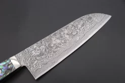 Mr. Itou R-2 Custom Damascus Santoku 160mm (6.2 Inch, Abalone Handle, IT-210) -Knife Sale Shop mr itou santoku mr itou r 2 custom damascus santoku 160mm 6 2 inch abalone handle it 210 43564951044379 scaled