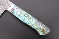 Mr. Itou R-2 Custom Damascus Santoku 170mm (6.6 Inch, Abalone Handle, IT-211) -Knife Sale Shop mr itou santoku mr itou r 2 custom damascus santoku 170mm 6 6 inch abalone handle it 211 43564974670107 scaled