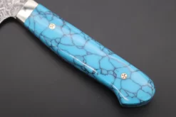 Mr. Itou R-2 Custom Damascus Small Santoku 130mm (5.1 Inch ,Turquoise Gem-Composite Stone Handle, IT-195) 10 Mr. Itou R-2 Custom Damascus Small Santoku 130mm (5.1 Inch ,Turquoise Gem-Composite Stone Handle, IT-195) -Knife Sale Shop mr itou santoku mr itou r 2 custom damascus small santoku 130mm 5 1 inch turquoise gem composite stone handle it 195 43519106318619 scaled