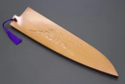 Custom Handmade Carved Wooden Saya For Gyuto 210mm (Mt. Fuji, WS-210-4)