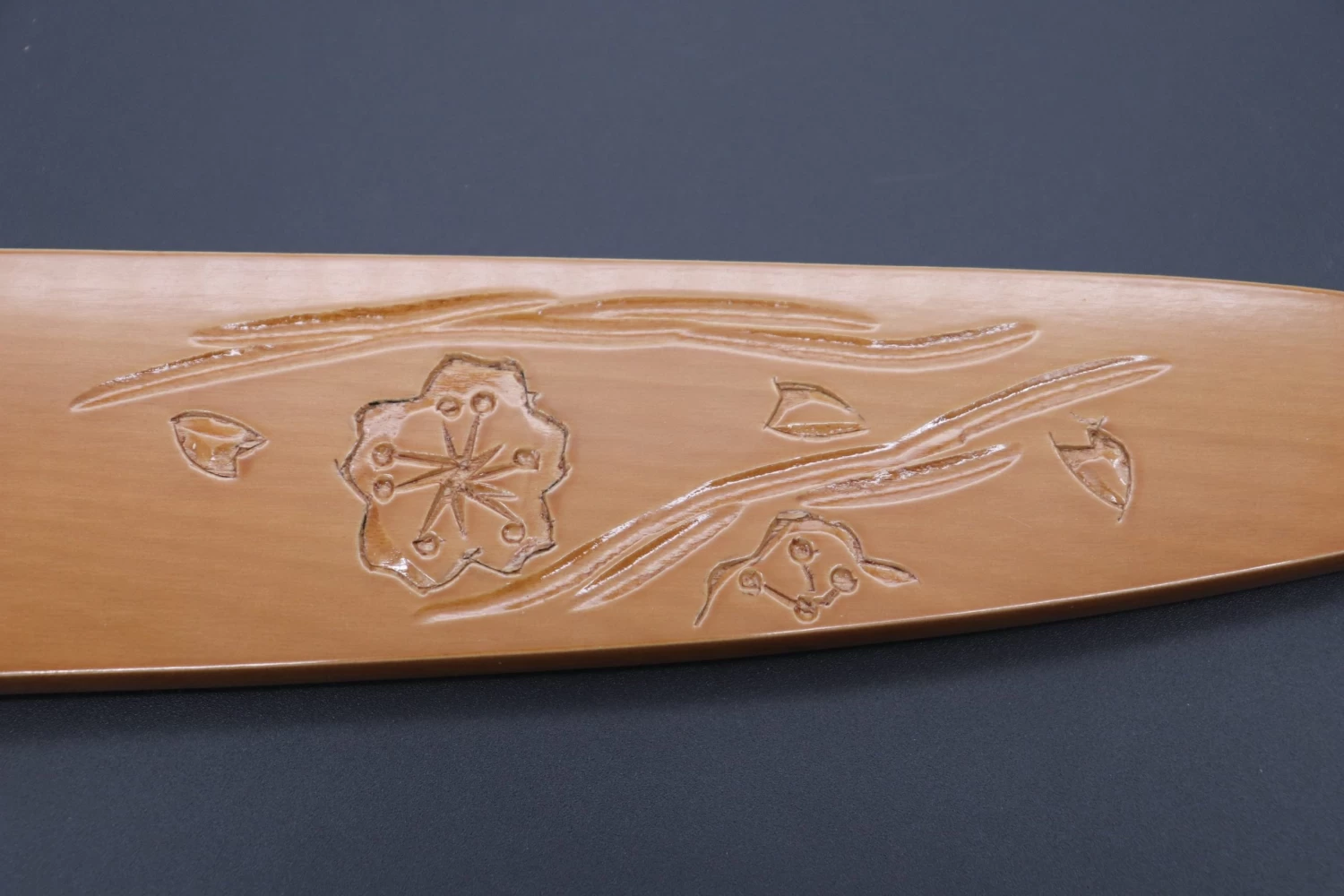 Custom Handmade Carved Wooden Saya For Gyuto 210mm (SAKURA, WS-210-7) 2 Custom Handmade Carved Wooden Saya For Gyuto 210mm (SAKURA, WS-210-7) - Image 2