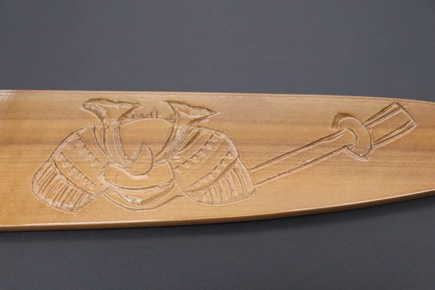 Custom Handmade Carved Wooden Saya For Gyuto 240mm (Kabuto, WS-240-6) 2 Custom Handmade Carved Wooden Saya For Gyuto 240mm (Kabuto, WS-240-6) - Image 2