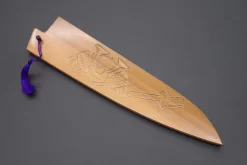 Custom Handmade Carved Wooden Saya For Gyuto 240mm (Kabuto, WS-240-6)