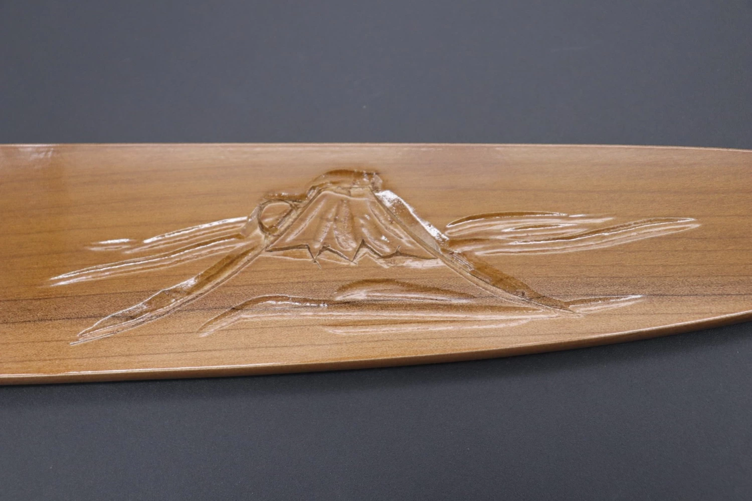 Custom Handmade Carved Wooden Saya For Gyuto 240mm (Mt. Fuji, WS-240-1) 2 Custom Handmade Carved Wooden Saya For Gyuto 240mm (Mt. Fuji, WS-240-1) - Image 2