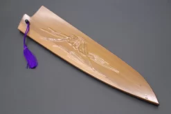 Custom Handmade Carved Wooden Saya For Gyuto 240mm (Mt. Fuji, WS-240-1)