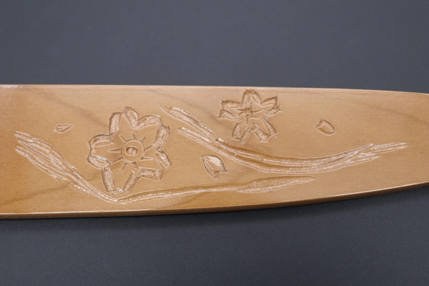 Custom Handmade Carved Wooden Saya For Gyuto 240mm (Sakura, WS-240-8) 2 Custom Handmade Carved Wooden Saya For Gyuto 240mm (Sakura, WS-240-8) - Image 2