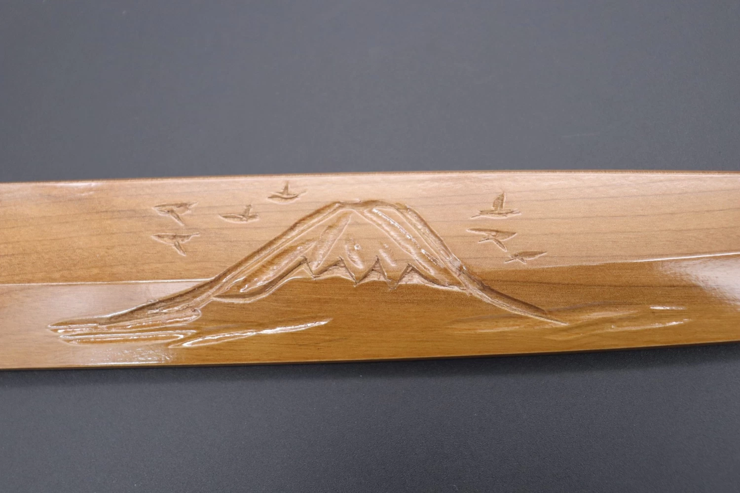 Custom Handmade Carved Wooden Saya For Yanagiba 300mm (Mt.Fuji, WS-Y300-1) 2 Custom Handmade Carved Wooden Saya For Yanagiba 300mm (Mt.Fuji, WS-Y300-1) - Image 2