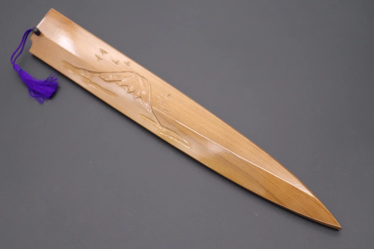 Custom Handmade Carved Wooden Saya For Yanagiba 300mm (Mt.Fuji, WS-Y300-1) 1 Custom Handmade Carved Wooden Saya For Yanagiba 300mm (Mt.Fuji, WS-Y300-1)