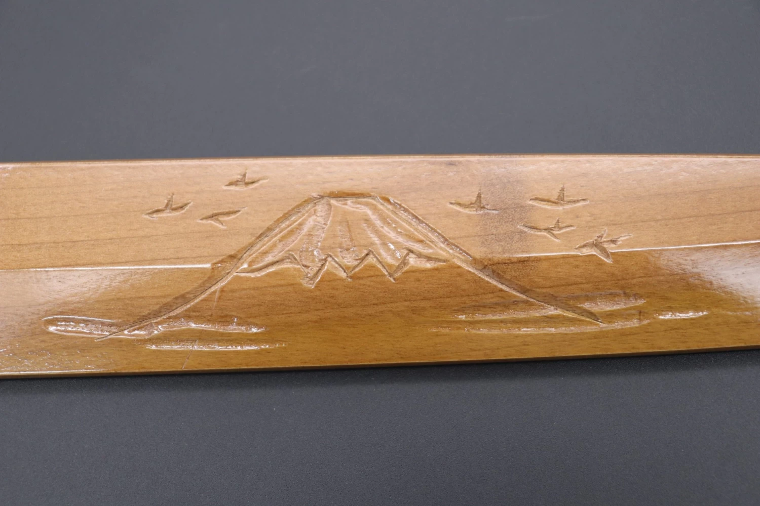 Custom Handmade Carved Wooden Saya For Yanagiba 300mm (Mt.Fuji, WS-Y300-3) 2 Custom Handmade Carved Wooden Saya For Yanagiba 300mm (Mt.Fuji, WS-Y300-3) - Image 2