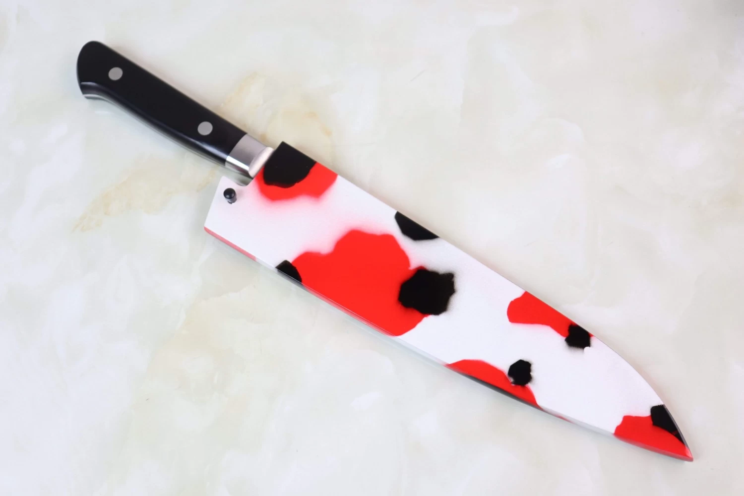 Japanese Modern Wa Art “Nishiki-Goi” Lacquered Wooden Saya For Gyuto 210mm 2 Japanese Modern Wa Art “Nishiki-Goi” Lacquered Wooden Saya For Gyuto 210mm - Image 2