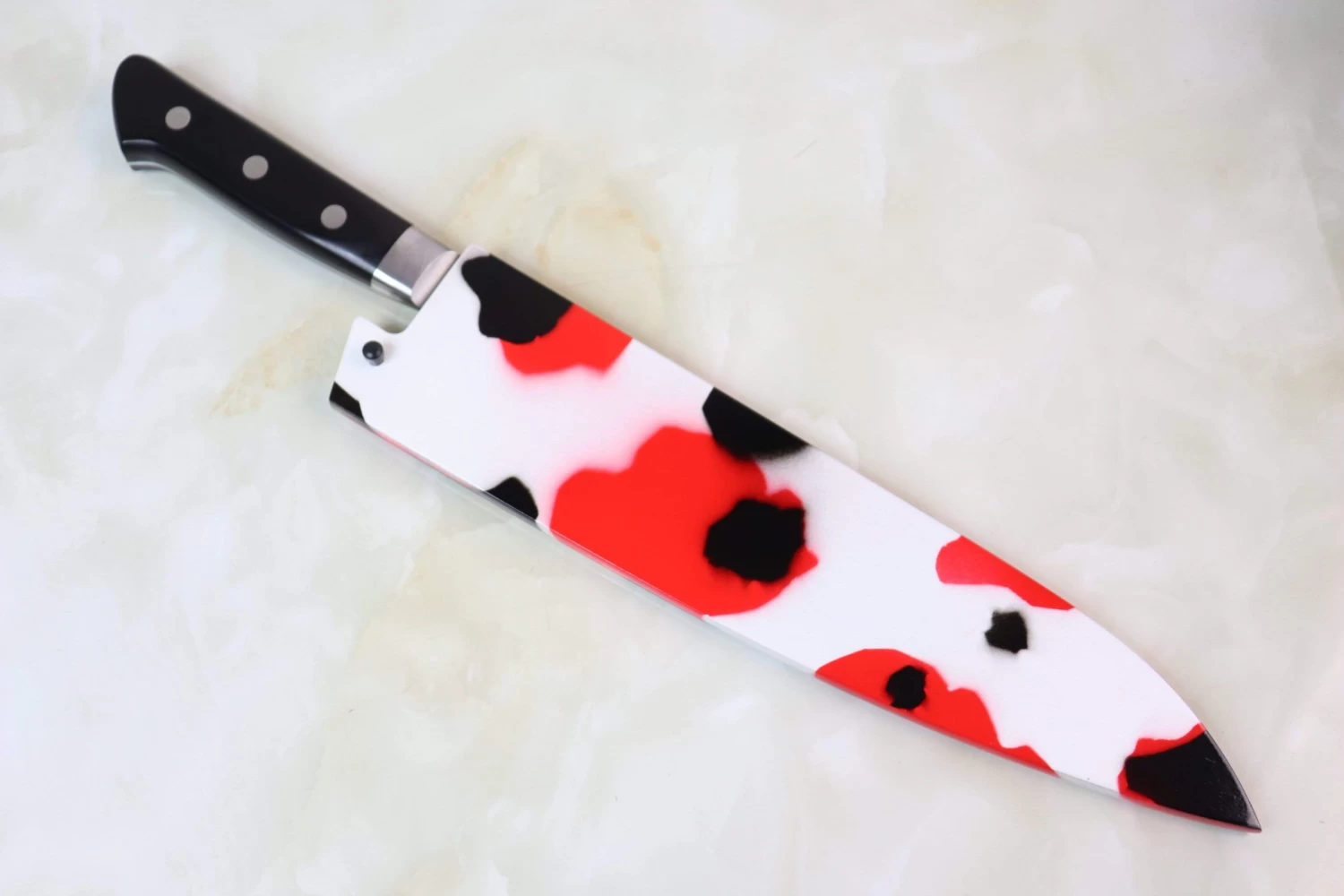 Japanese Modern Wa Art “Nishiki-Goi” Lacquered Wooden Saya For Gyuto 240mm 2 Japanese Modern Wa Art “Nishiki-Goi” Lacquered Wooden Saya For Gyuto 240mm - Image 2