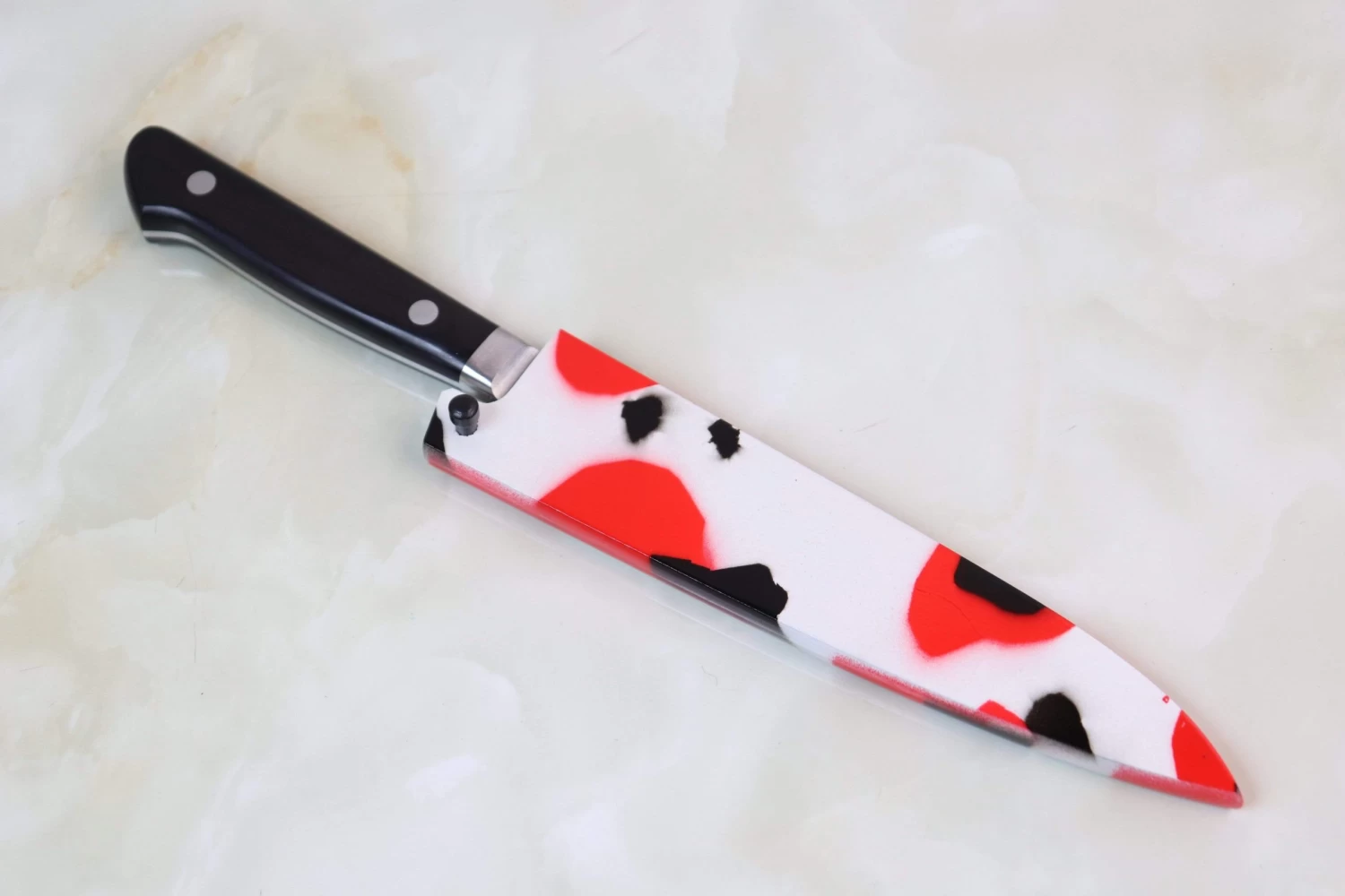 Japanese Modern Wa Art “Nishiki-Goi” Lacquered Wooden Saya For Petty 135mm 2 Japanese Modern Wa Art “Nishiki-Goi” Lacquered Wooden Saya For Petty 135mm - Image 2