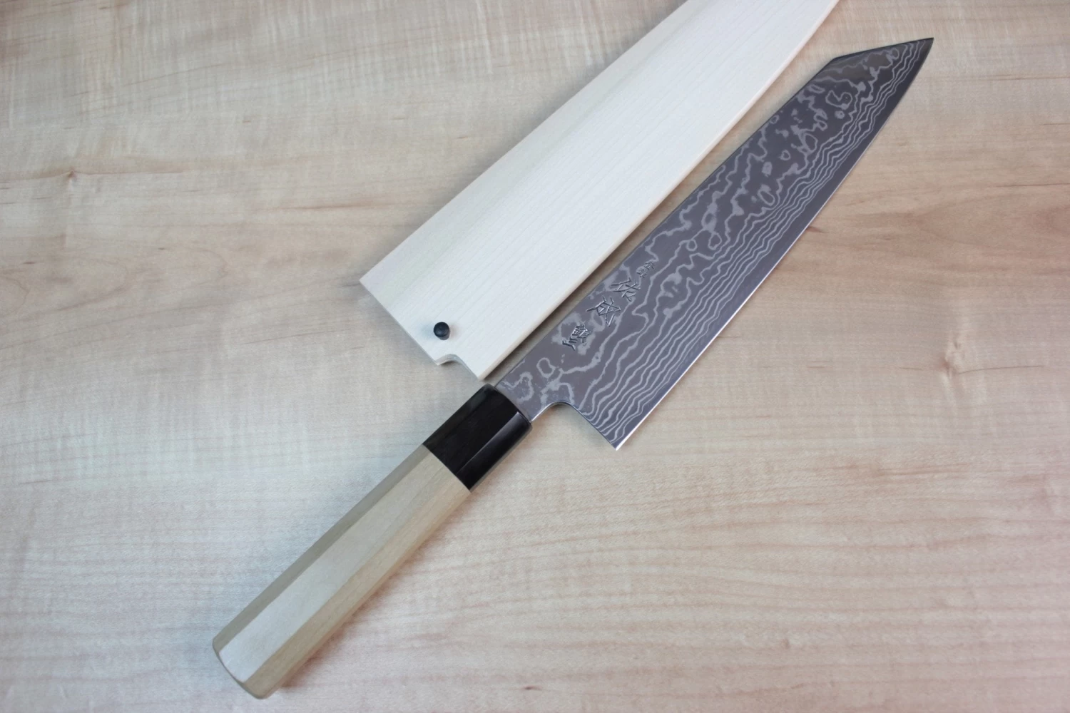 Sukenari Gingami No.3 Nickel Damascus Kiritsuke (210mm To 270mm, 3 Sizes, Octagon Shaped Magnolia Wood Handle) 1 Sukenari Gingami No.3 Nickel Damascus Kiritsuke (210mm To 270mm, 3 Sizes, Octagon Shaped Magnolia Wood Handle)
