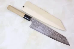 Sukenari Gingami No.3 Nickel Damascus Kiritsuke (210mm To 270mm, 3 Sizes, D Shaped Magnolia Wood Handle)