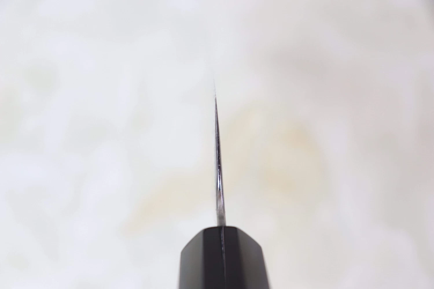 Sukenari Gingami No.3 Nickel Damascus Kiritsuke (210mm To 270mm, 3 Sizes, Octagonal Ebony Wood Handle With Water Buffalo Horn Ferrule) 5 Sukenari Gingami No.3 Nickel Damascus Kiritsuke (210mm To 270mm, 3 Sizes, Octagonal Ebony Wood Handle With Water Buffalo Horn Ferrule) - Image 5