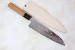 Sukenari Gingami No.3 Nickel Damascus Wa Gyuto (210mm To 270mm, 3 Sizes, Octagonal Japanese Yew Wood Handle)