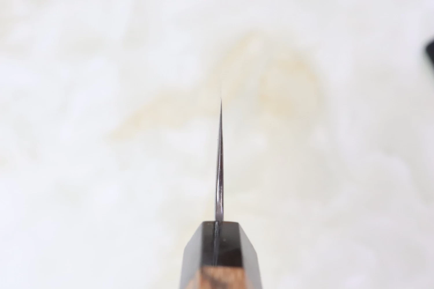 Sukenari ZDP-189 Nickel Damascus Wa Gyuto (210mm To 270mm, 3 Sizes, Octagonal Bocote Wood Handle) 4 Sukenari ZDP-189 Nickel Damascus Wa Gyuto (210mm To 270mm, 3 Sizes, Octagonal Bocote Wood Handle) - Image 4