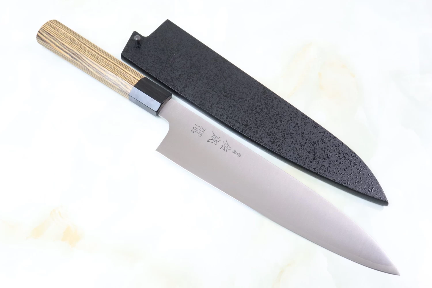 Sukenari ZDP-189 Wa Series Wa Gyuto (210mm To 270mm, 3 Sizes, Octagonal Bocote Wood Handle With Water Buffalo Horn Ferrule) 1 Sukenari ZDP-189 Wa Series Wa Gyuto (210mm To 270mm, 3 Sizes, Octagonal Bocote Wood Handle With Water Buffalo Horn Ferrule)