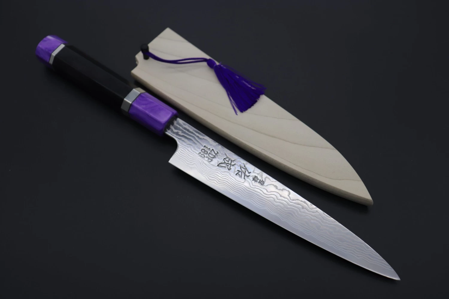 Custom Limited Edition, Sukenari ZDP-189 Nickel Damascus Wa Petty 165mm (6.4 Inch, SCL-370) 1 Custom Limited Edition, Sukenari ZDP-189 Nickel Damascus Wa Petty 165mm (6.4 Inch, SCL-370)