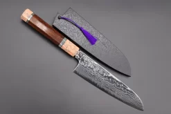 Custom Limited Edition, Sukenari ZDP-189 Nickel Damascus Wa Santoku 190mm (7.4 Inch, SCL-220)