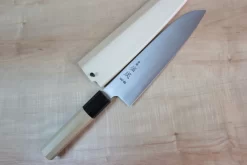 Sukenari HAP-40 Series Wa Santoku 190mm (7.4 Inch, Octagon Shaped Magnolia Wooden Handle)