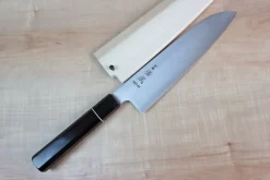 Sukenari HAP-40 Series Wa Santoku 190mm (7.4 Inch, Octagon Shaped Ebony Wooden Handle)