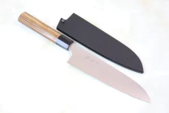 Sukenari R-2 Clad Wa Series SR2-SB Wa Santoku 190mm (7.4 Inch, Octagon Shaped Bocote Wood Handle)