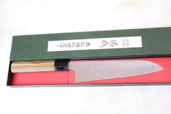 Sukenari R-2 Clad Wa Series SR2-SB Wa Santoku 190mm (7.4 Inch, Octagon Shaped Bocote Wood Handle) -Knife Sale Shop sukenari wa santoku sukenari r 2 clad wa series sr2 sb wa santoku 190mm 7 4 inch octagon shaped bocote wood handle 28457428549729 scaled