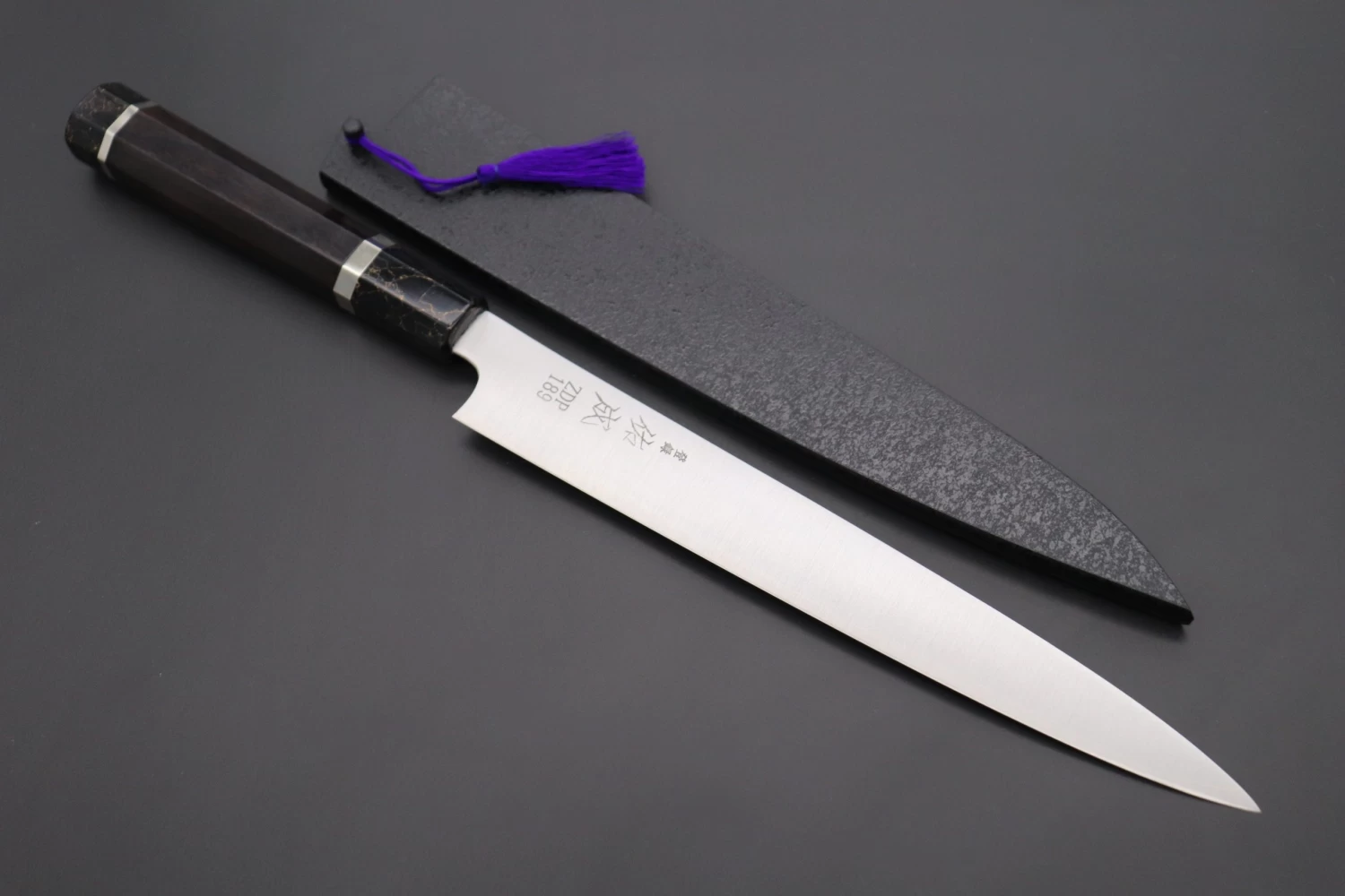 Custom Limited Edition, Sukenari ZDP-189 Clad Wa Sujihiki 240mm (9.4 Inch, SCL-380) 1 Custom Limited Edition, Sukenari ZDP-189 Clad Wa Sujihiki 240mm (9.4 Inch, SCL-380)
