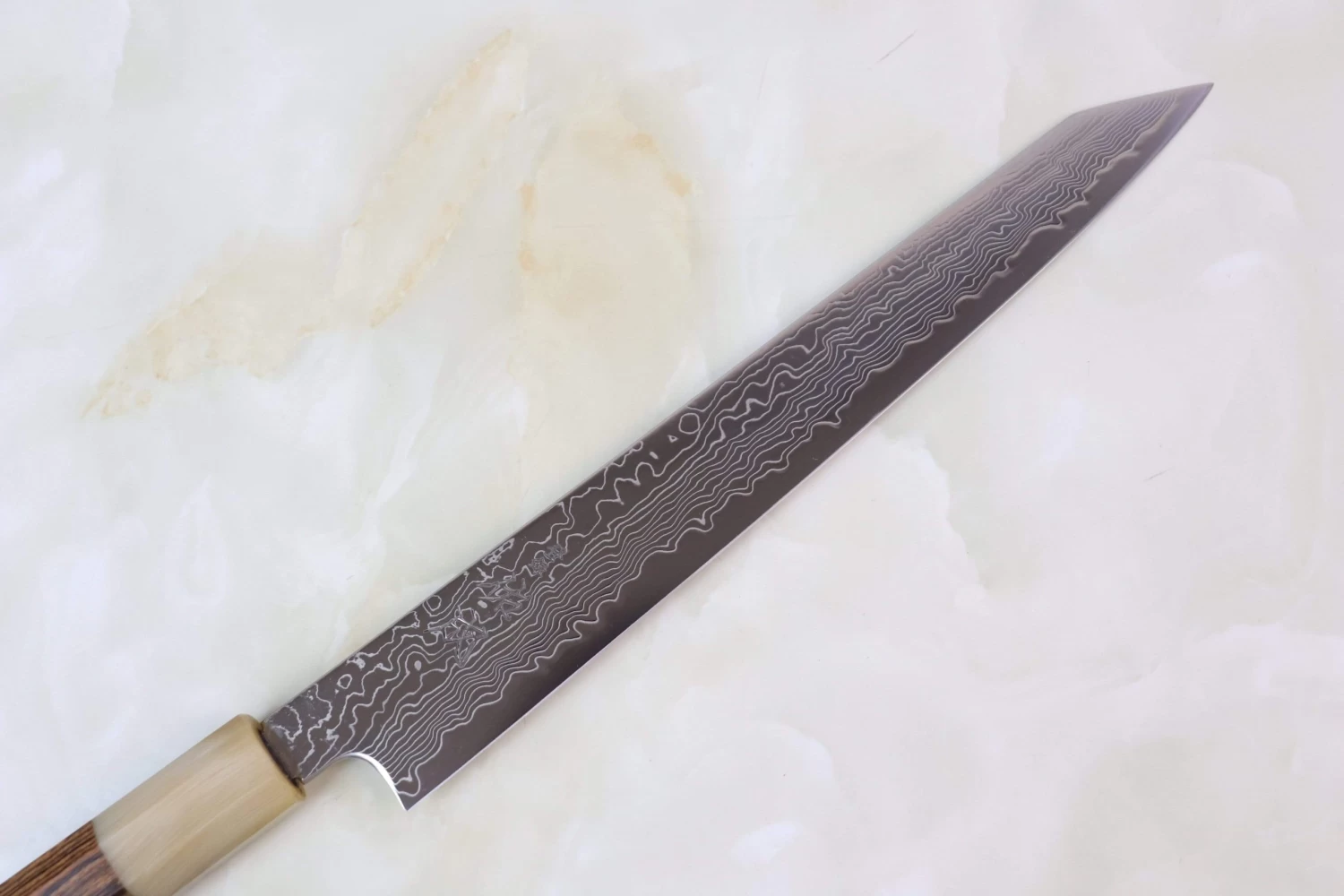 Sukenari R-2 Damascus SRD-7KB Kiritsuke-Sujihiki 240mm (9.4 Inch, Octagon Shaped Bocote Wood Handle With White Color Water Buffalo Horn Ferrule) 2 Sukenari R-2 Damascus SRD-7KB Kiritsuke-Sujihiki 240mm (9.4 Inch, Octagon Shaped Bocote Wood Handle With White Color Water Buffalo Horn Ferrule) - Image 2