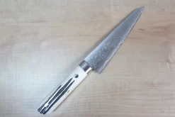 Takeshi Saji R-2 Custom Black Damascus Wild Series Honesuki | Boning Knife 150mm (5.9 Inch, Stag Bone Handle)