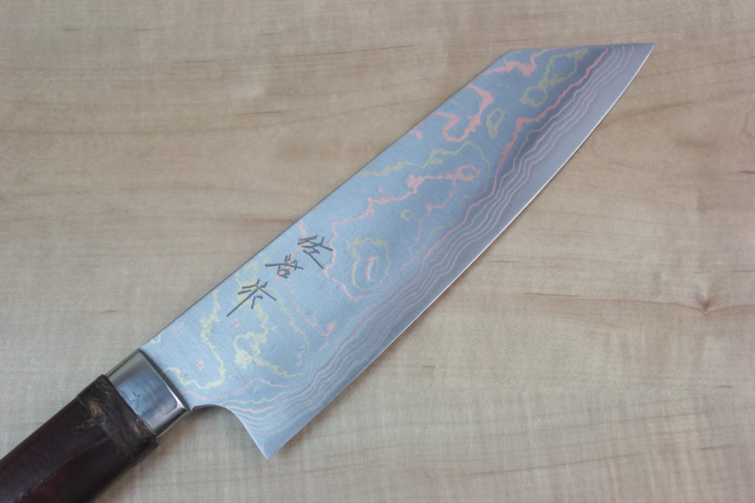 Master Saji Rainbow Damascus Sakura Series Bunka 175mm (6.8 Inch) 2 Master Saji Rainbow Damascus Sakura Series Bunka 175mm (6.8 Inch) - Image 2