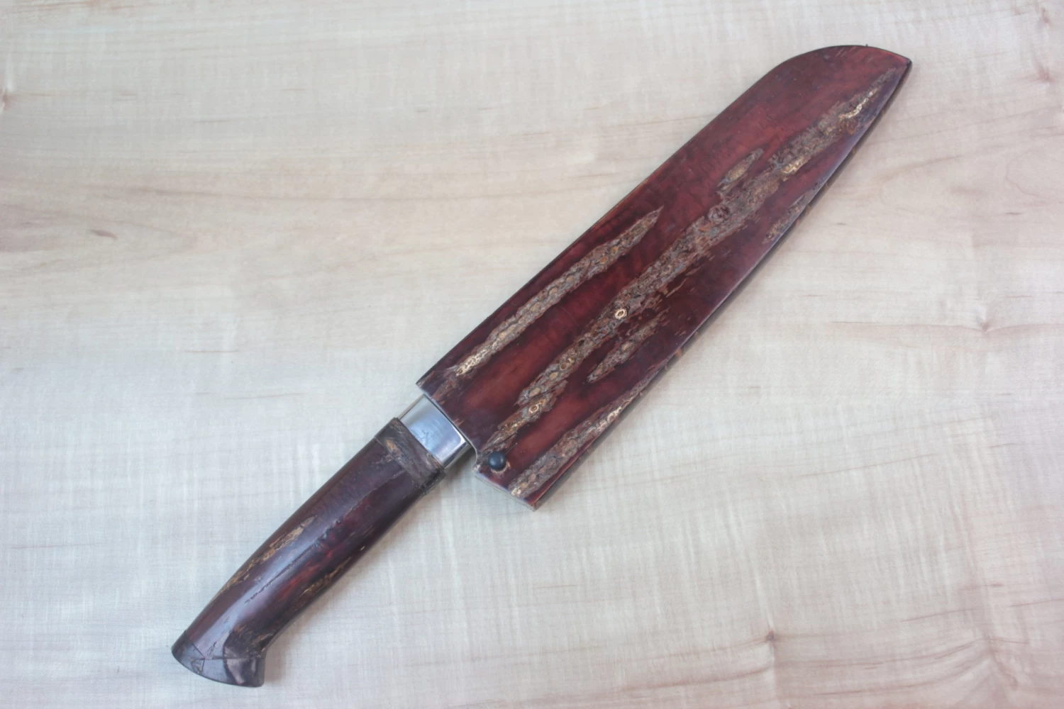 Master Saji Rainbow Damascus Sakura Series Bunka 175mm (6.8 Inch) 4 Master Saji Rainbow Damascus Sakura Series Bunka 175mm (6.8 Inch) - Image 4